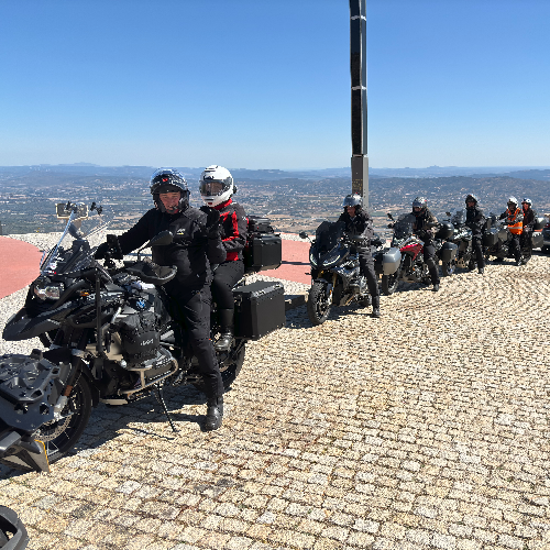 Example of an escorted tour as everyone is sat on their bikes